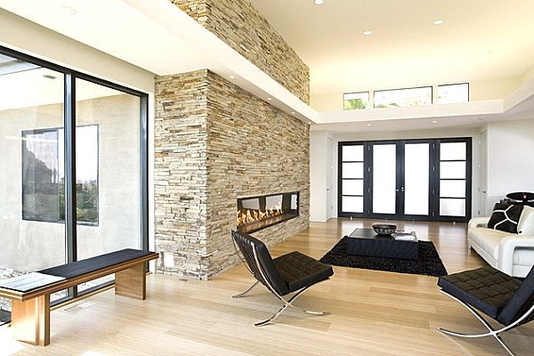 Contemporary Living Room Fireplace Awesome Stone Fireplaces Add Warmth and Style to the Modern Home