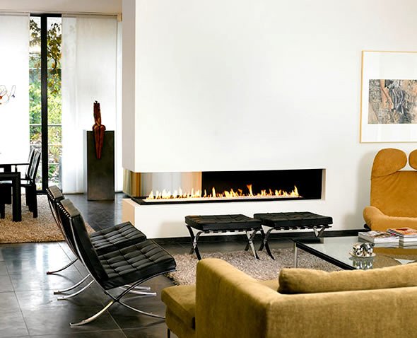 Contemporary Living Room Fireplace Beautiful Interior Design with Modern Contemporary Two Sided Fireplace