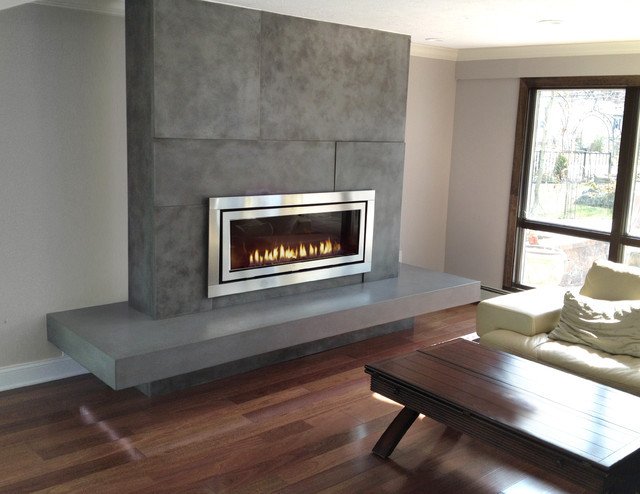 Contemporary Living Room Fireplace Unique Gas Fireplace Surround Contemporary Living Room New York by Trueform Concrete