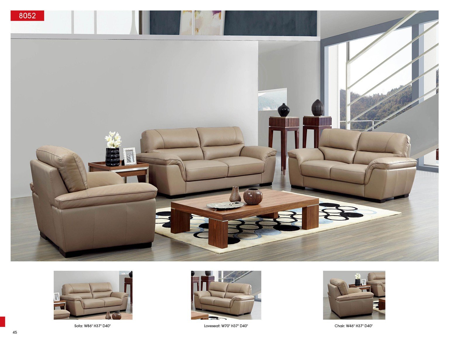 Contemporary Living Room sofas Fresh 8052 Leather sofa Esf Neo Furniture