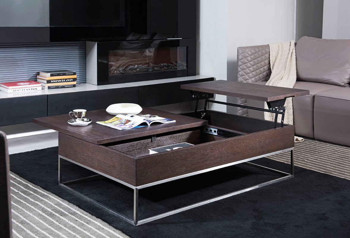 Contemporary Living Room Tables Beautiful Modrest P509a Contemporary Brown Oak Coffee Table Coffee Tables Living Room