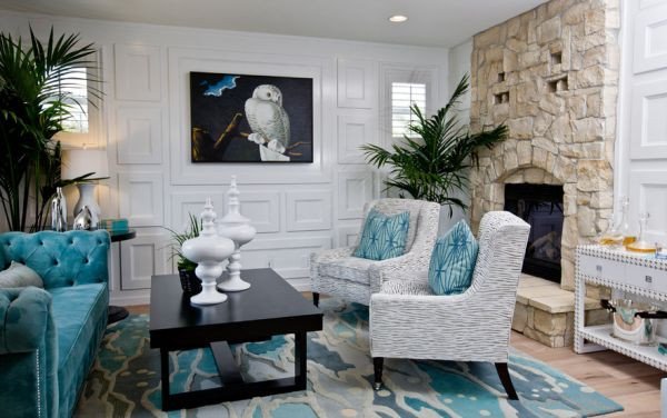 Contemporary Living Room Turquoise Inspirational Decorating with Turquoise Colors Of Nature &amp; Aqua Exoticness