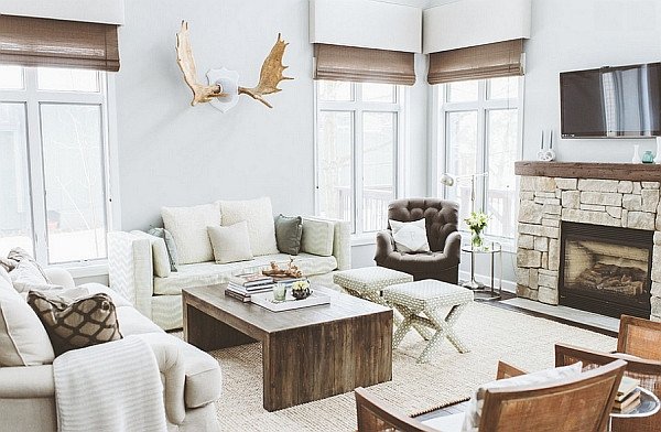 Contemporary Rustic Living Room Luxury Breezy Summer House Lake Wisconsin Clad In Chic Modern Rustic Style