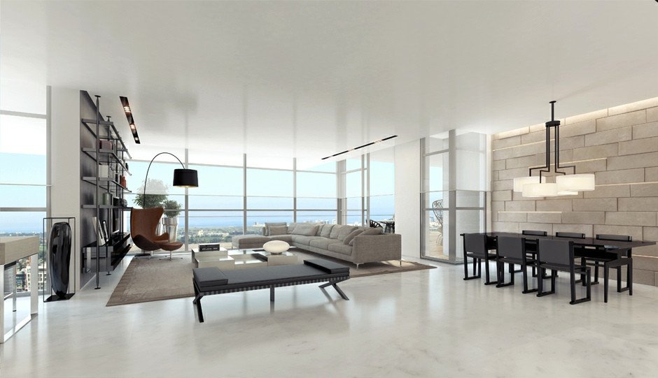 Contemporary White Living Room New Living Rooms with Great Views