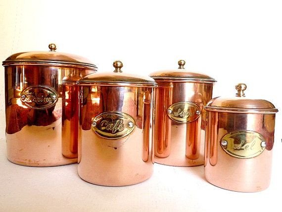 Copper Home Decor and Accessories Luxury French Copper Canisters Housewares Kitchen Decor by Cabartvintage $85 00 Home