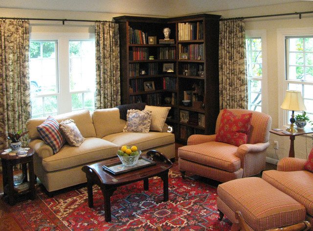 Cottage Traditional Living Room Unique English Cottage with French Country Furnishings Traditional Living Room Los Angeles by