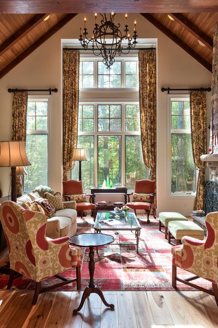 Cottage Traditional Living Room Unique Mountain Cottage Traditional Living Room by Dianne Davant and associates