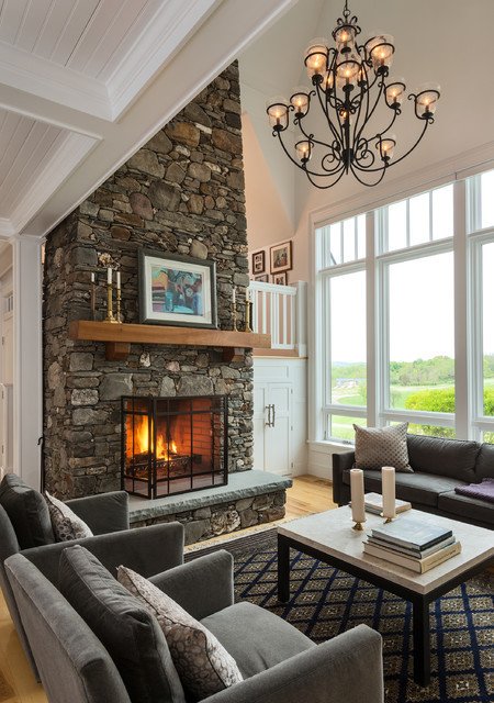 Country Traditional Living Room Unique Gambrel Country Home Traditional Living Room New York by Crisp Architects