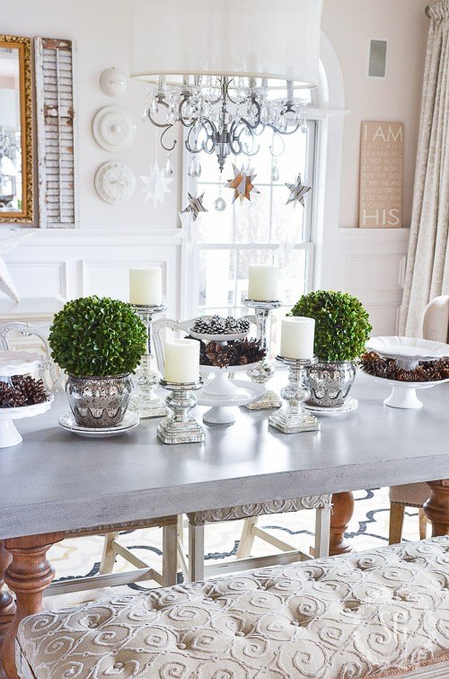 Decor Dining Room Table Centerpiece Beautiful Winter White Dining Room Centerpiece Stonegable