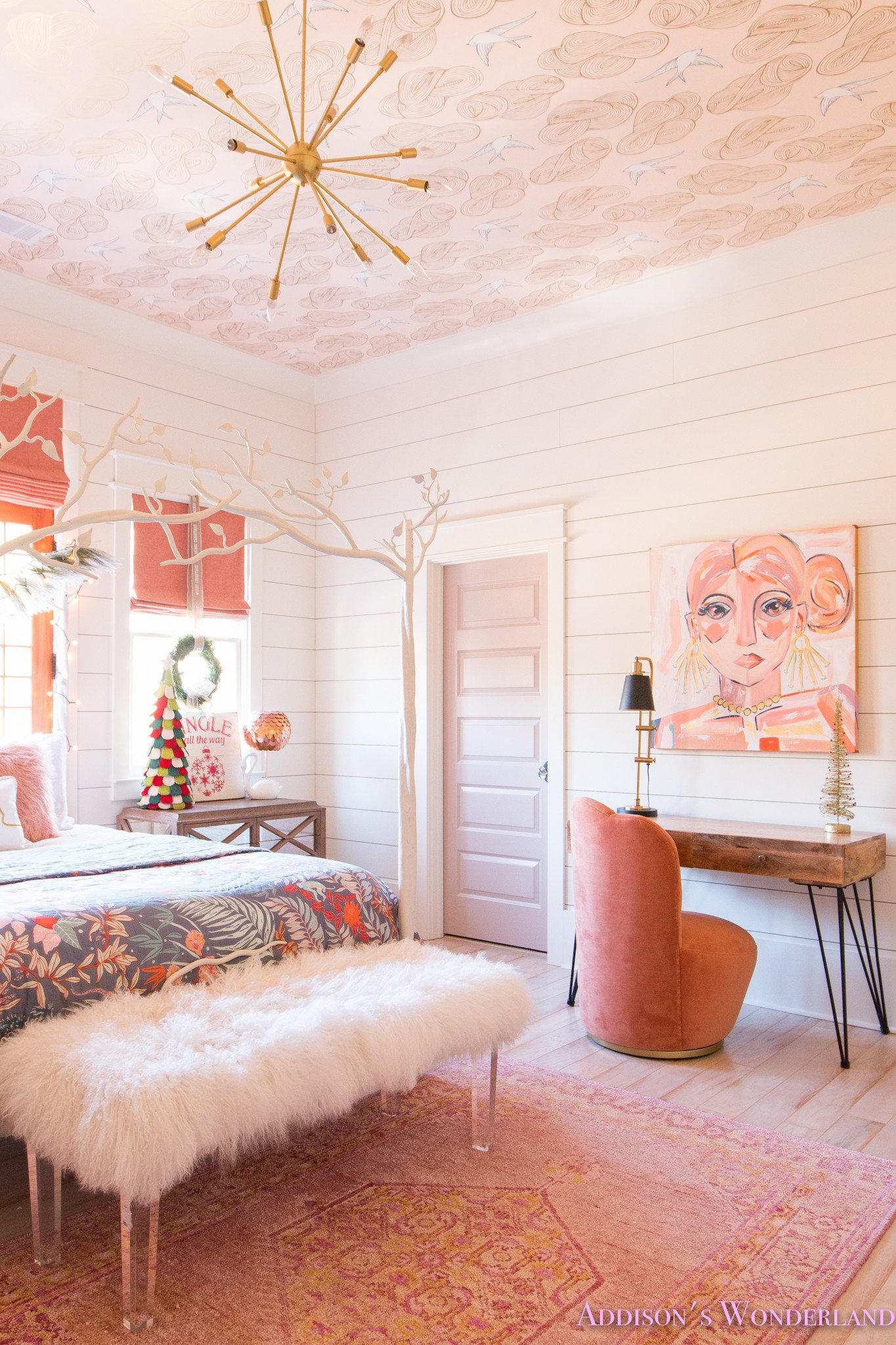 Decor for Little Girls Rooms Awesome A Little Christmas Decor In Addison S Coral Girl S Bedroom with Shaw Floors