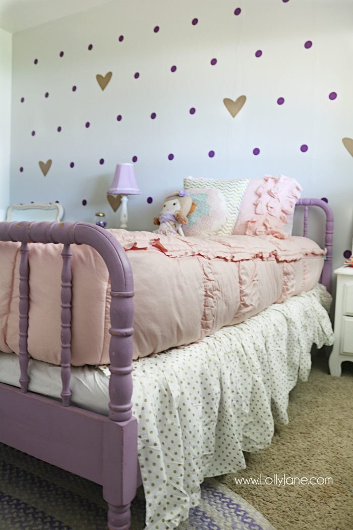 Decor for Little Girls Rooms Awesome Little Girl Purple Gold Bedroom Makeover Lolly Jane