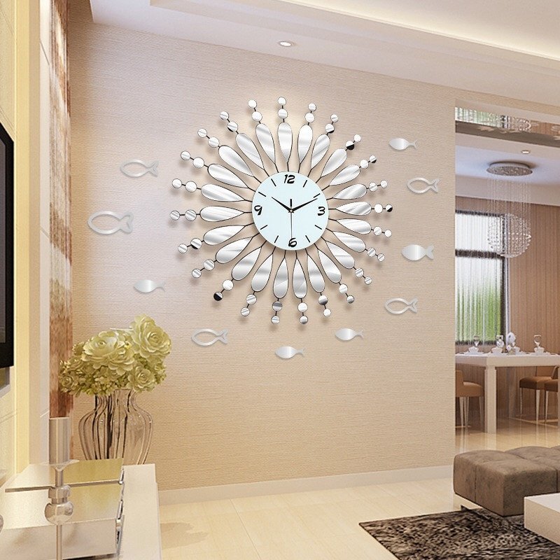 Decor for Living Room Wall Inspirational 3d Wall Clock Modern Design Living Room Acrylic Mirror Decorative Wall Watches Non Ticking Wall