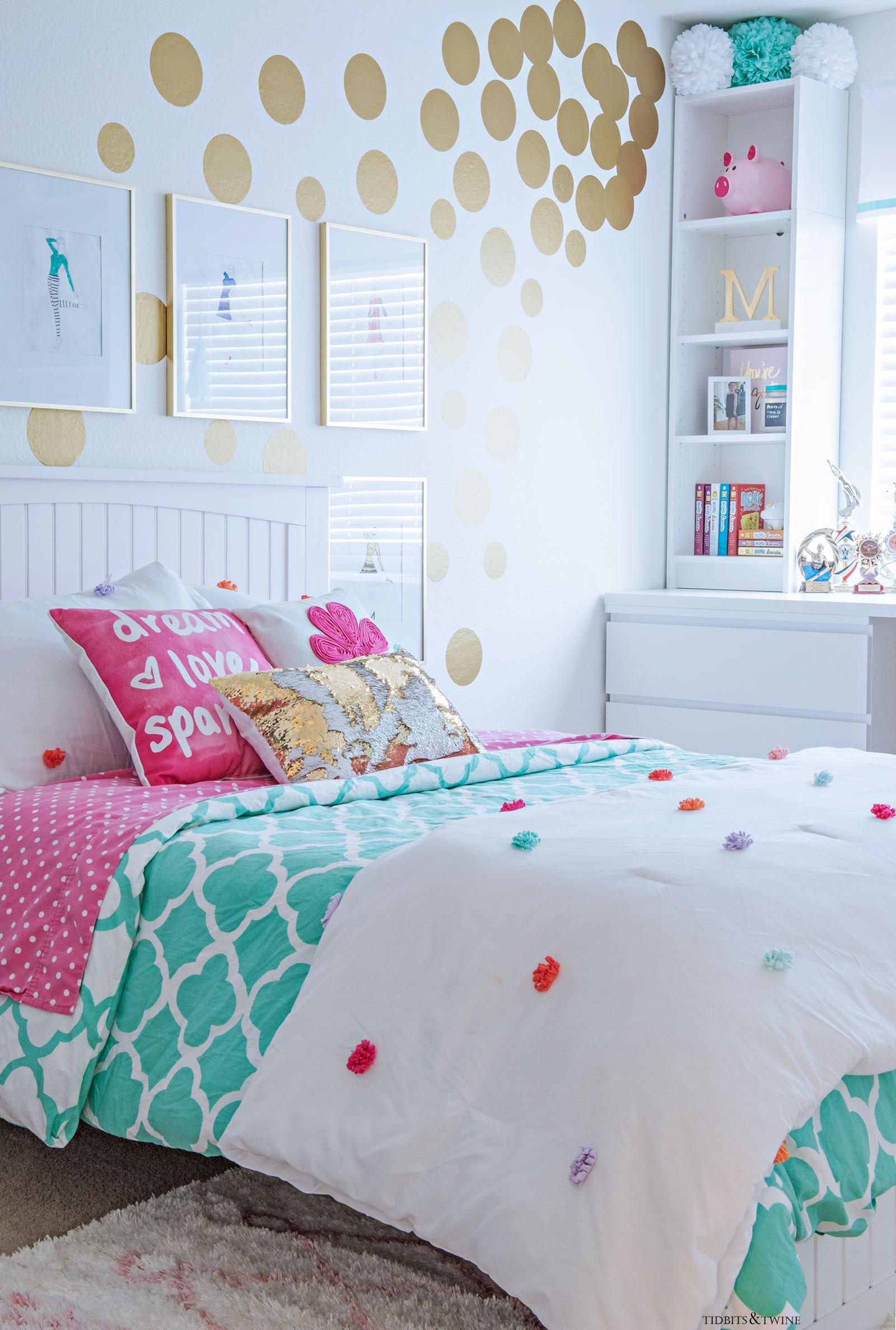 Decor Ideas for Girl Bedroom Unique Tween Girl S Bedroom Makeover Reveal Tidbits&amp;twine