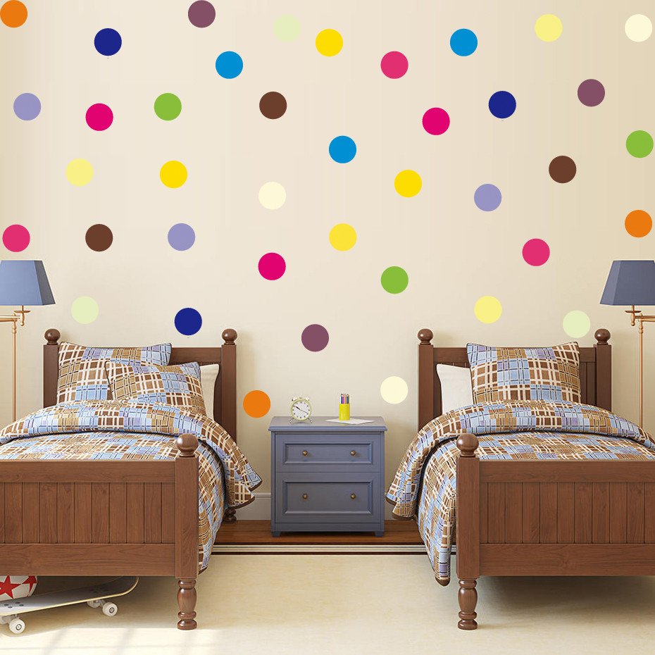 Diy Room Decor for Kids New 120 Pcs Multi Color Polka Dots Wall Stickers Diy Removable Confetti Vinyl Decals for Kids