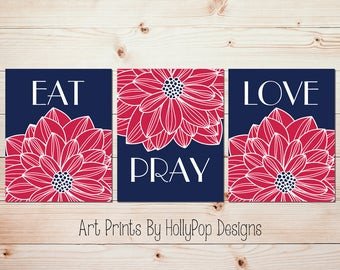 Eat Pray Love Kitchen Decor Lovely Modern Kitchen Wall Decor Eat Pray Love Trio Print Set 3