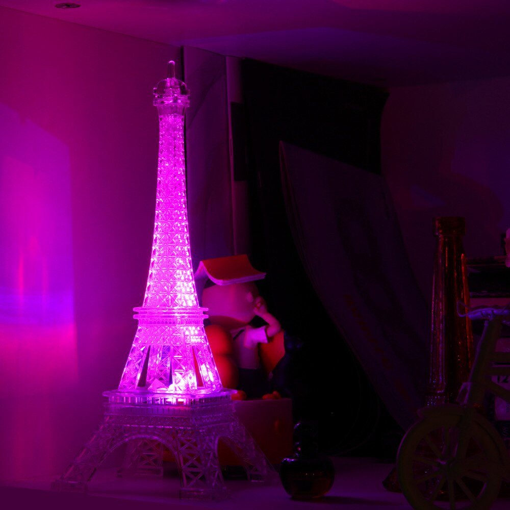 Eiffel tower Decor with Lights Beautiful Led Color Change Romantic Eiffel tower Led Night Light Bedroom Home Decor Lights Worldwide Store