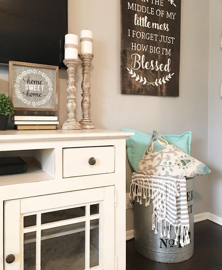 Farmhouse Tv Stand Design Ideas and Decor Fresh Living Room Decor Farmhouse Decor Farmhouse Style Neutral Decor Candlesticks Hobby Lobby