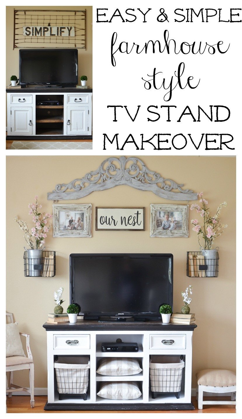 Farmhouse Tv Stand Design Ideas and Decor Luxury Easy Farmhouse Style Tv Stand Makeover Little Vintage Nest