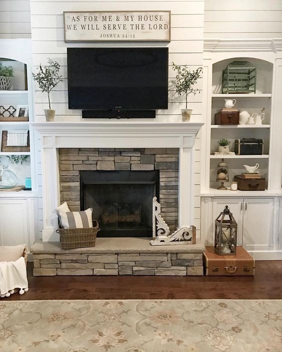 Fireplace Mantel Decor with Tv Elegant Remodelaholic