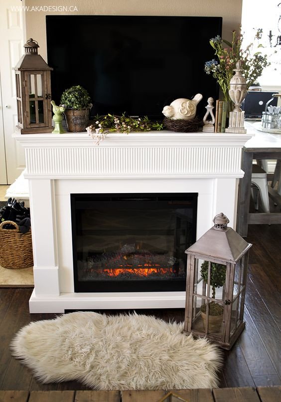 Fireplace Mantel Decor with Tv Lovely Home tours Fireplaces and Mantels On Pinterest