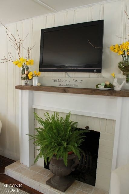 Fireplace Mantel Decor with Tv Lovely Remodelaholic