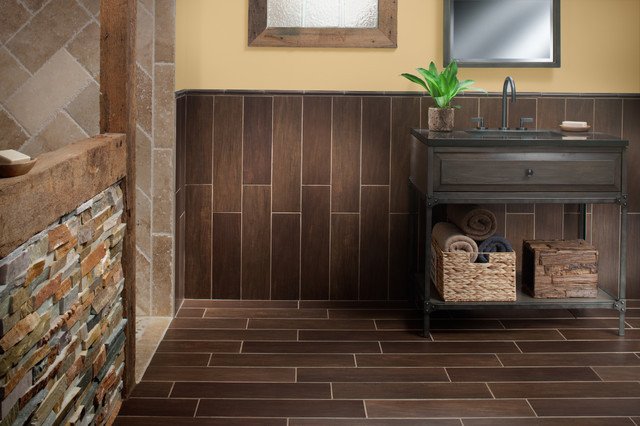 Floor and Decor Bathroom Ideas Lovely Exotica Walnut Wood Porcelain Tile Contemporary Bathroom by Floor &amp; Decor