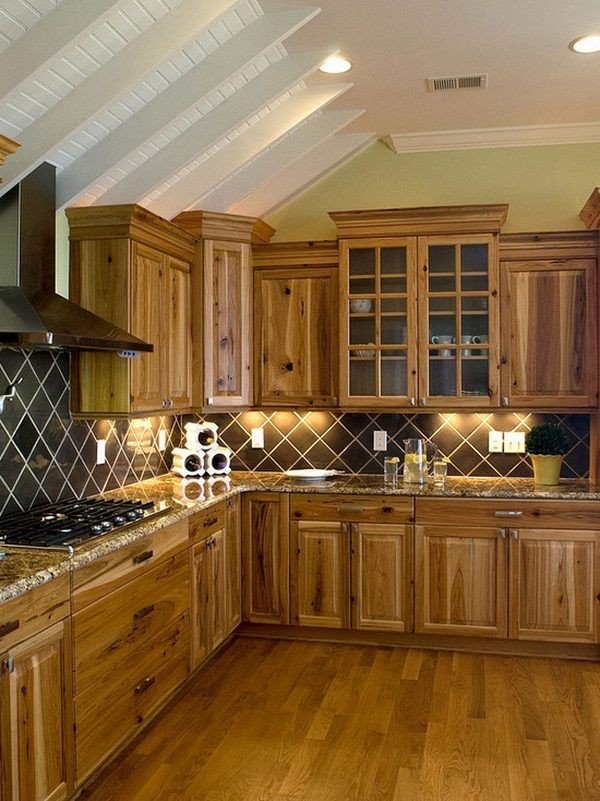 Floor and Decor Kitchen Backsplash Unique Kitchen Decor Ideas Rustic Kitchen Hickory Cabinets Wood Floor Tile Backsplash I Like Color Of