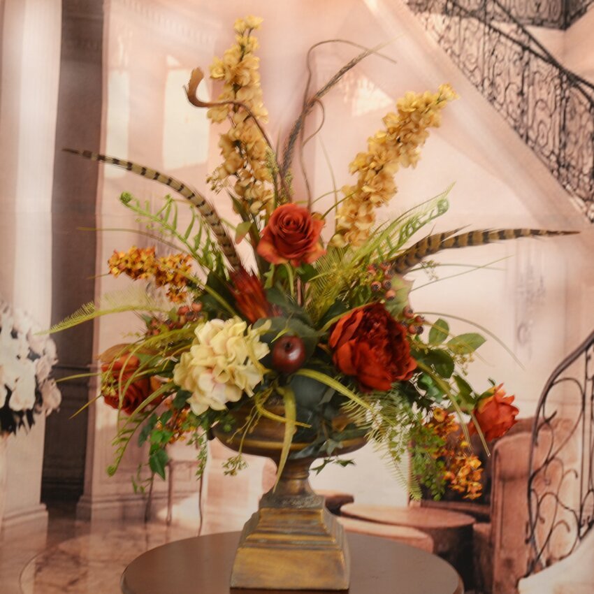 Flower Arrangements for Home Decor Lovely Floral Home Decor Silk Flower Arrangement with Feathers &amp; Reviews