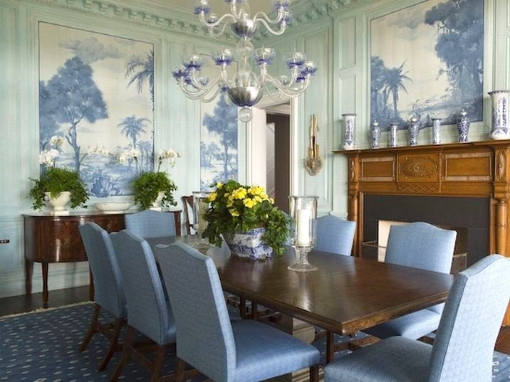 Formal Dining Room Wall Decor Beautiful Eye for Design Decorating with Blue