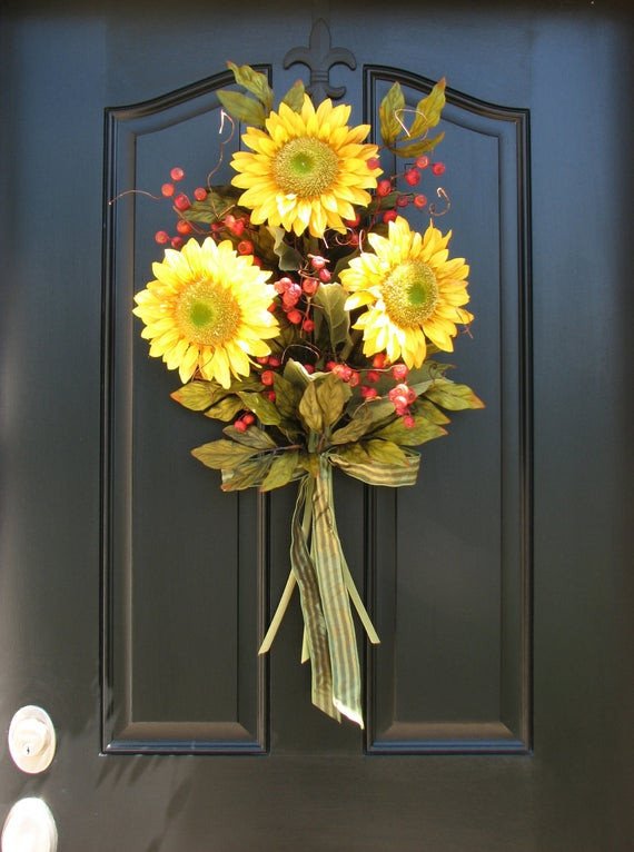 Front Door Decor for Summer Elegant Items Similar to Sunflower Bouquet Front Door Decor Summer Wreath On Etsy