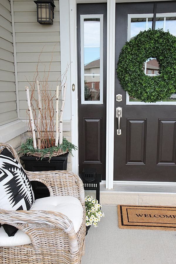 Front Door Decor for Summer Fresh Decorating with Indigo Blue Black and Gray Shades Of Summer Home tour Setting for Four