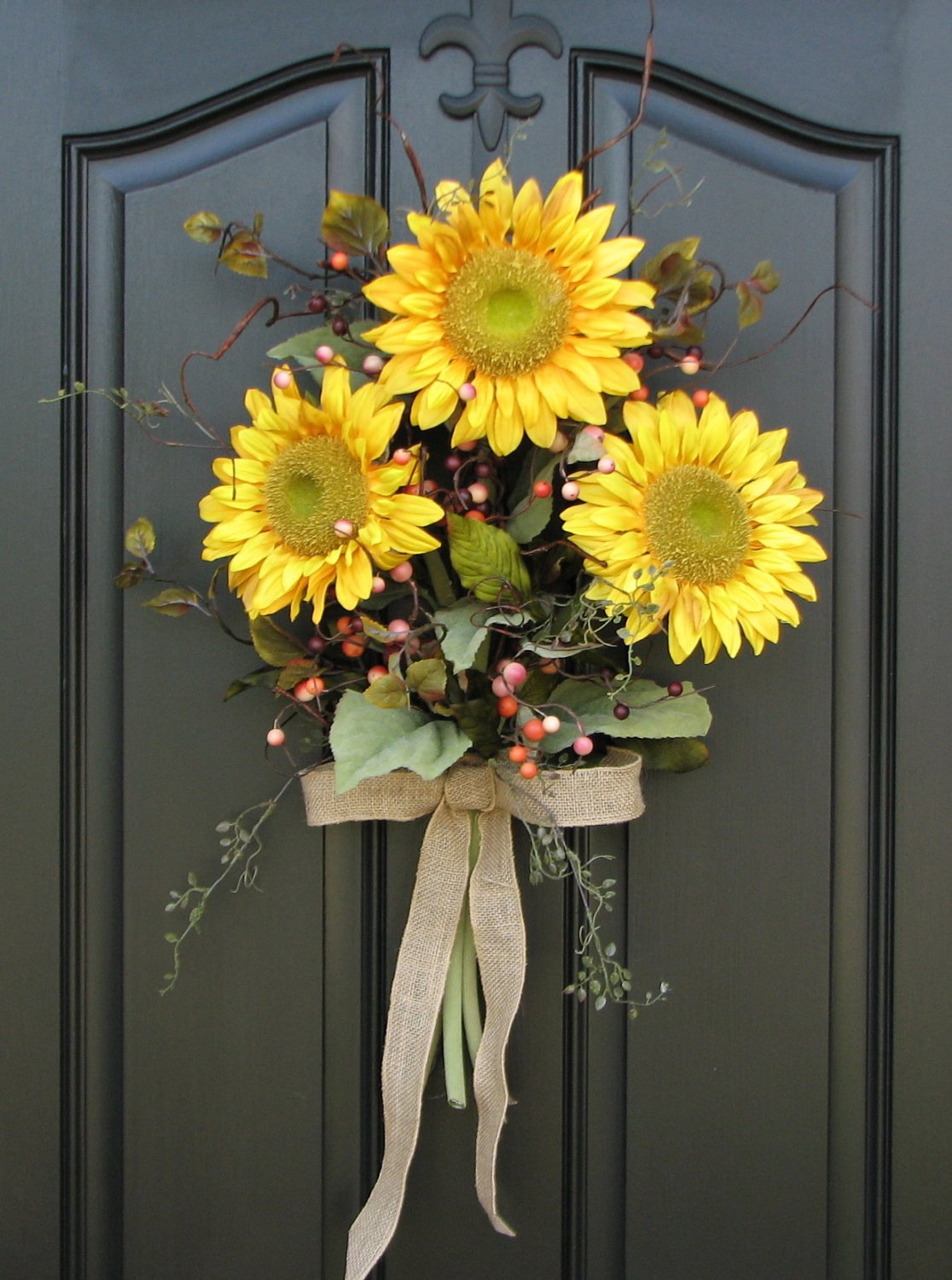 Sunflower Bouquet Front Door Decor Summer Wreath