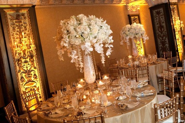 Gold and Ivory Wedding Decor Luxury New Year S Eve Wedding In San Diego California Inside Weddings