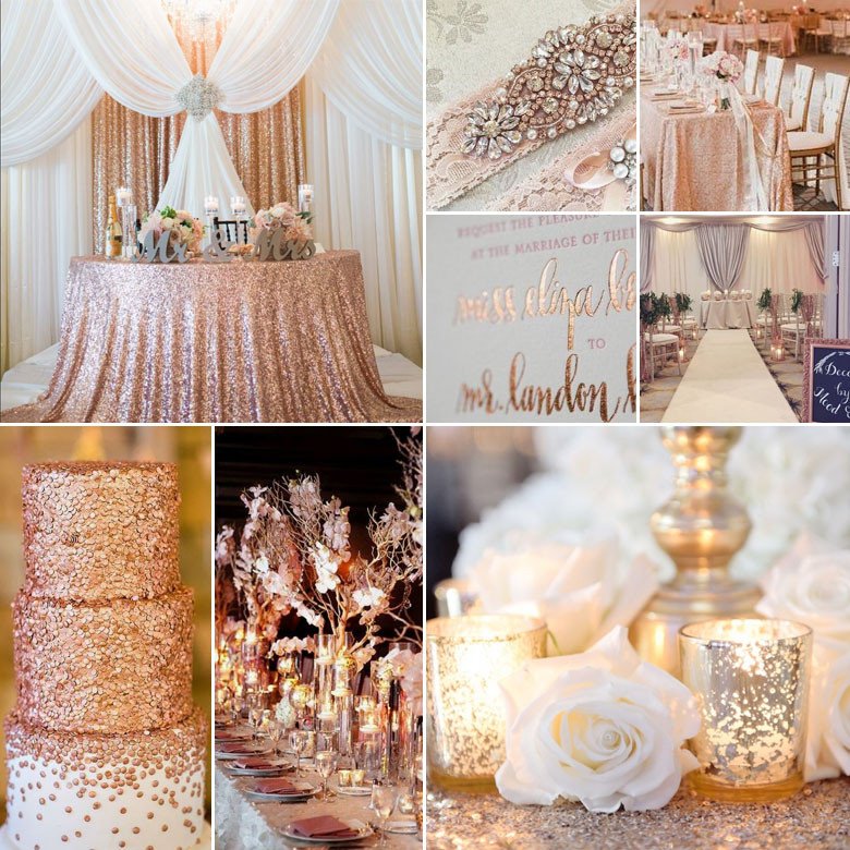 Gold and Silver Wedding Decor Elegant Rose Gold Silver and White Wedding