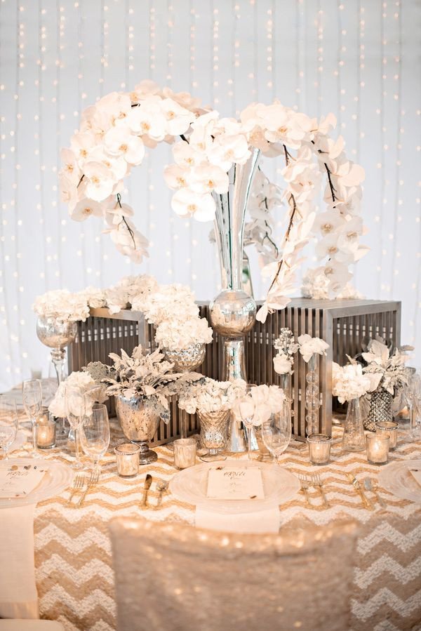 Gold and Silver Wedding Decor Luxury Gold Silver and Cream Wedding Color Inspiration Centerpieces &amp; Table Decor