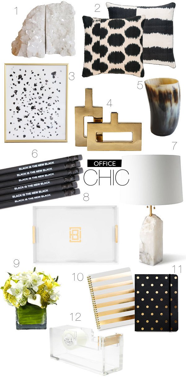 Gold and White Office Decor Best Of Love Everything About This Office Inspiration Board Black and White and Gold Office Chic