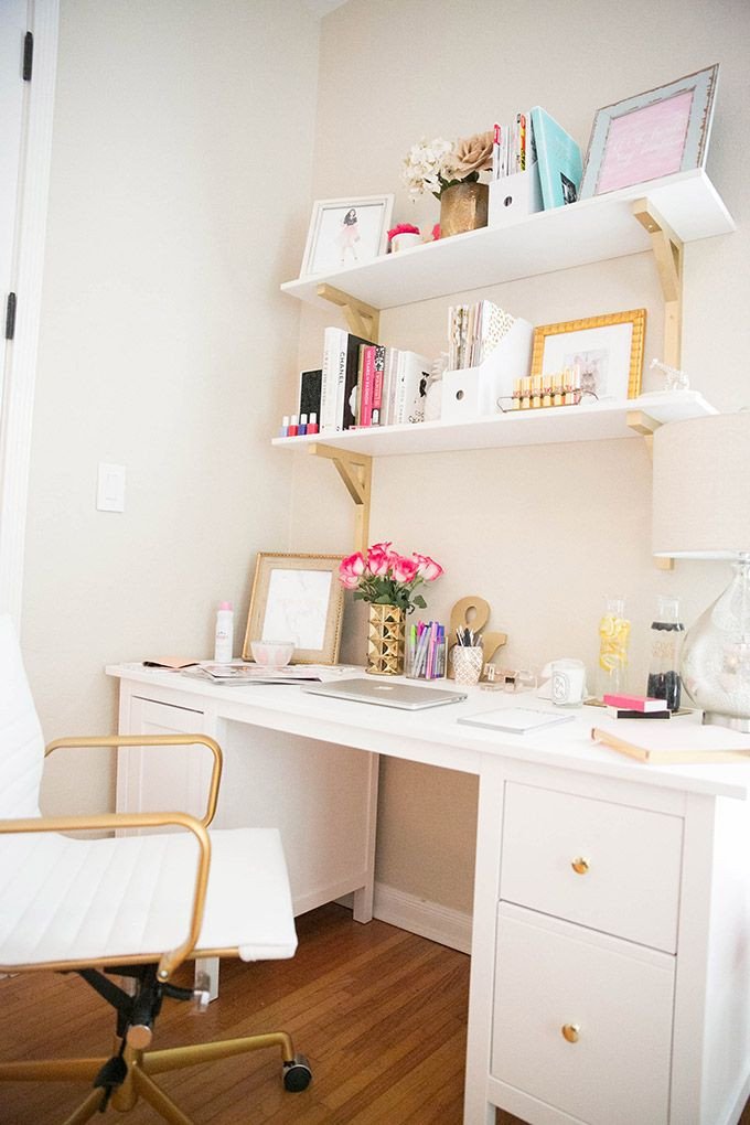 Gold and White Office Decor Elegant White Hot Design