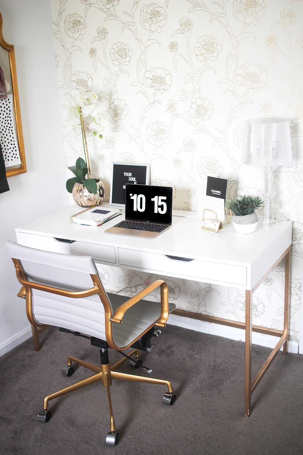 Gold and White Office Decor Fresh White and Gold Desk Ikea Hack Money Can Buy Lipstick