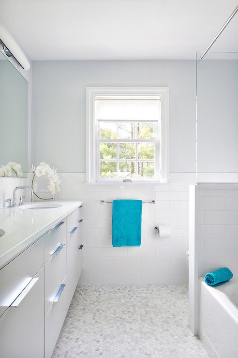 Gray and Turquoise Bathroom Decor Luxury White and Gray Bathroom with Turquoise Accents Contemporary Bathroom Clean Design Partners