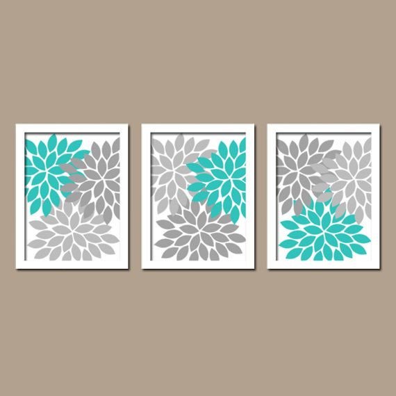 Gray and Turquoise Bathroom Decor Unique Turquoise Gray Wall Art Bedroom Canvas or Prints Bathroom Artwork Bedroom