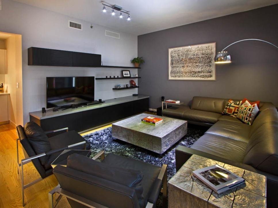 Gray Contemporary Living Room Lovely Contemporary Gray Bachelor Pad Vanessa Deleon