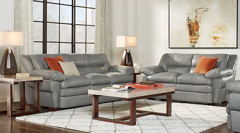 Gray sofa Living Room Decor Unique Aventino Gray Leather 3 Pc Living Room Leather Living Rooms Gray