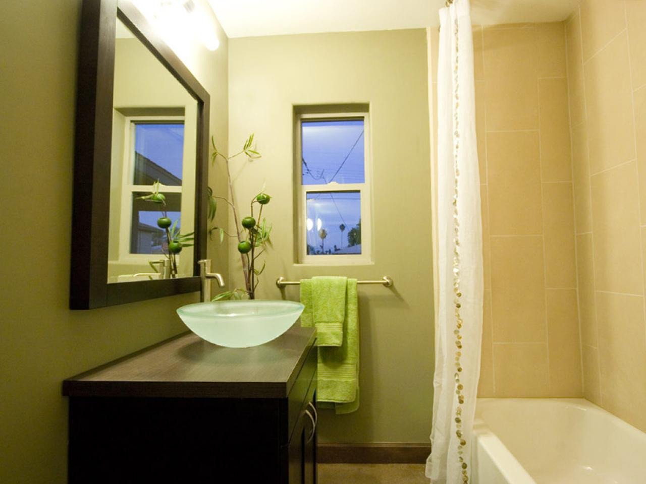 Green and Brown Bathroom Decor Beautiful Mirrored Bathroom Vanities