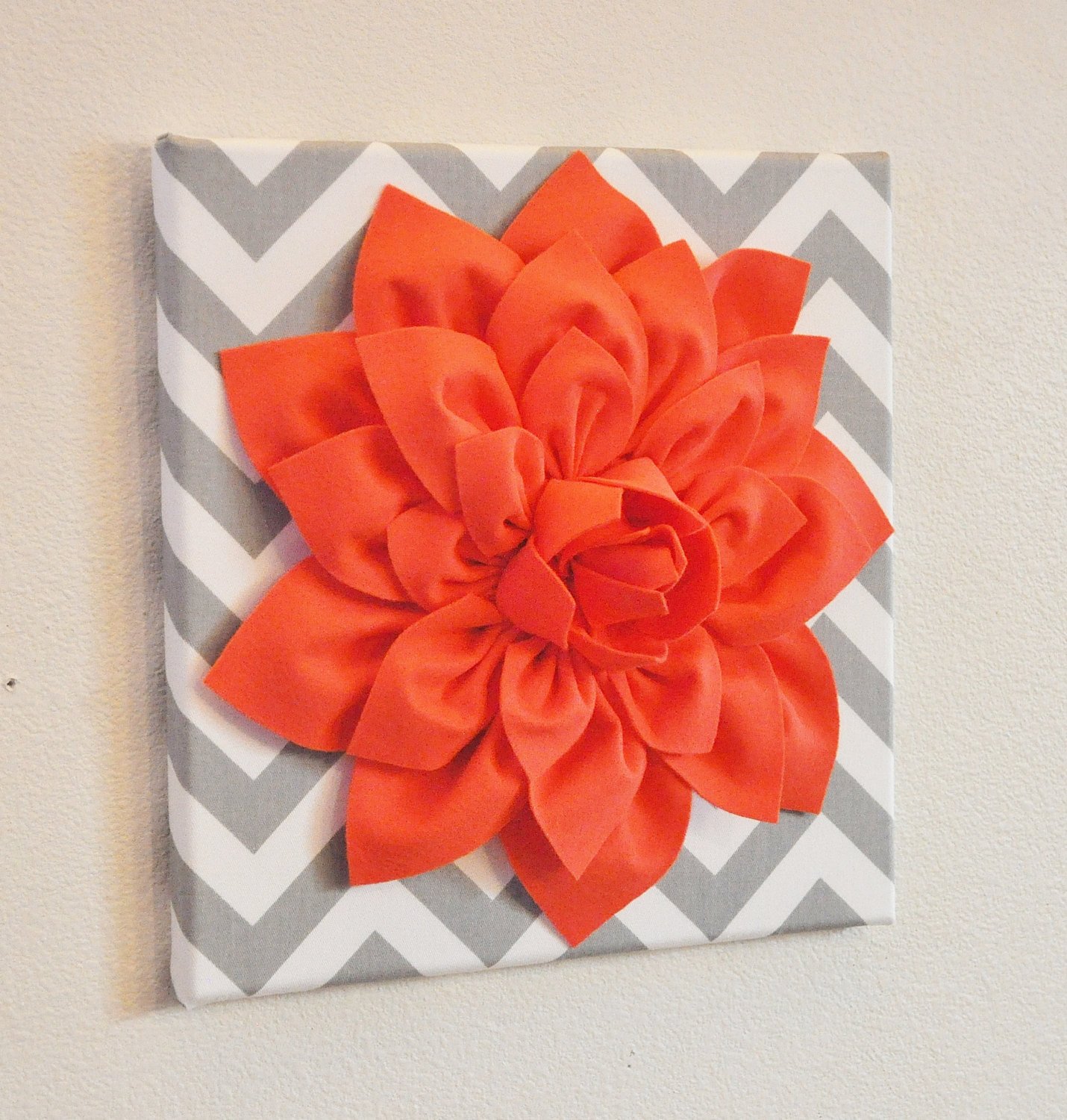 Grey and White Wall Decor Awesome Wall Flower Decor Coral Dahlia On Gray and White Chevron 12