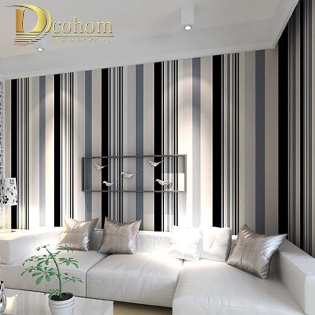 Grey and White Wall Decor Elegant Modern Black and White Grey Vertical Stripes Wallpaper Tv Room Living Room Paper Wall Decor