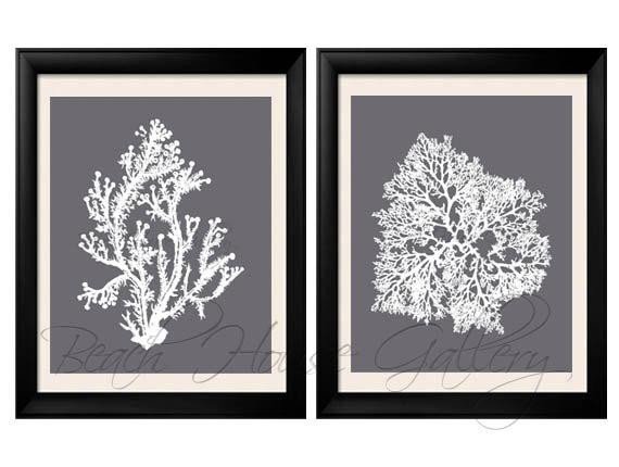 Grey and White Wall Decor Unique Gray Coral Wall Art Cool Grey Coral Print Grey White Wall
