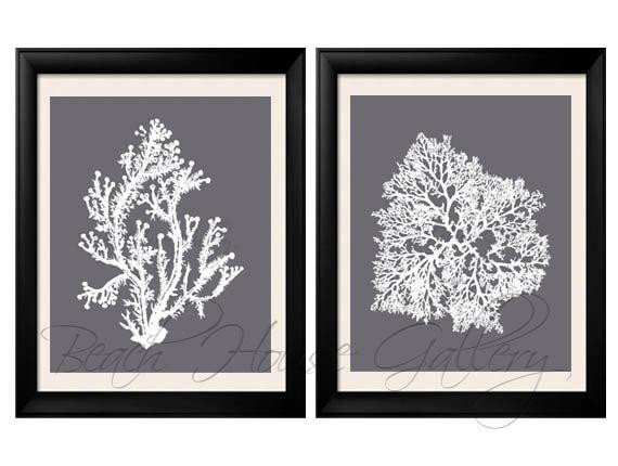 Grey and White Wall Decor Unique Gray Coral Wall Art Cool Grey Coral Print Grey White Wall