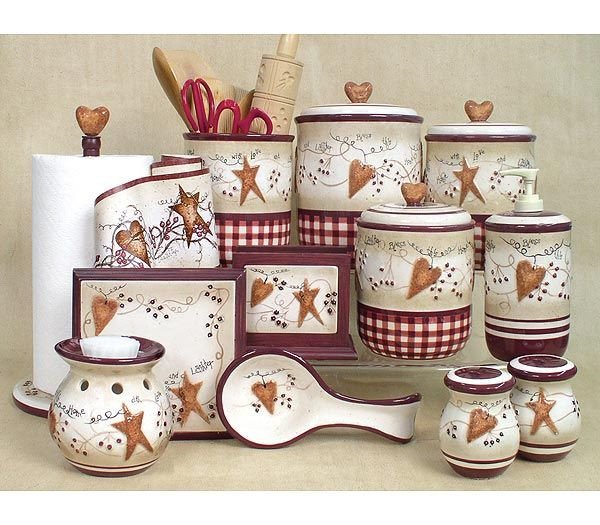 Heart and Star Kitchen Decor Fresh 19 Best Primitive Kitchen Canisters Images On Pinterest