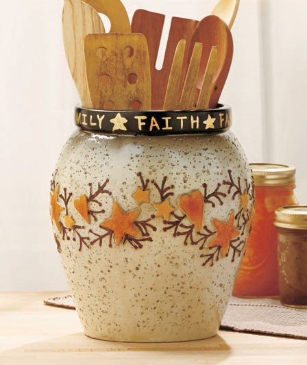 Heart and Star Kitchen Decor Fresh Country Country Heart &amp; Star Crock Primitive Bathroom Dining Kitchen Home Decor