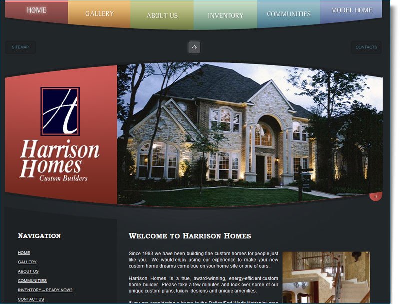 High End Home Decor Websites Elegant Construction Website Design for Harrison Homes Your Web Guys